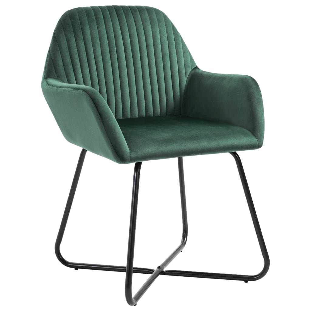 Chaises de salle à manger, lot de 4, velours vert