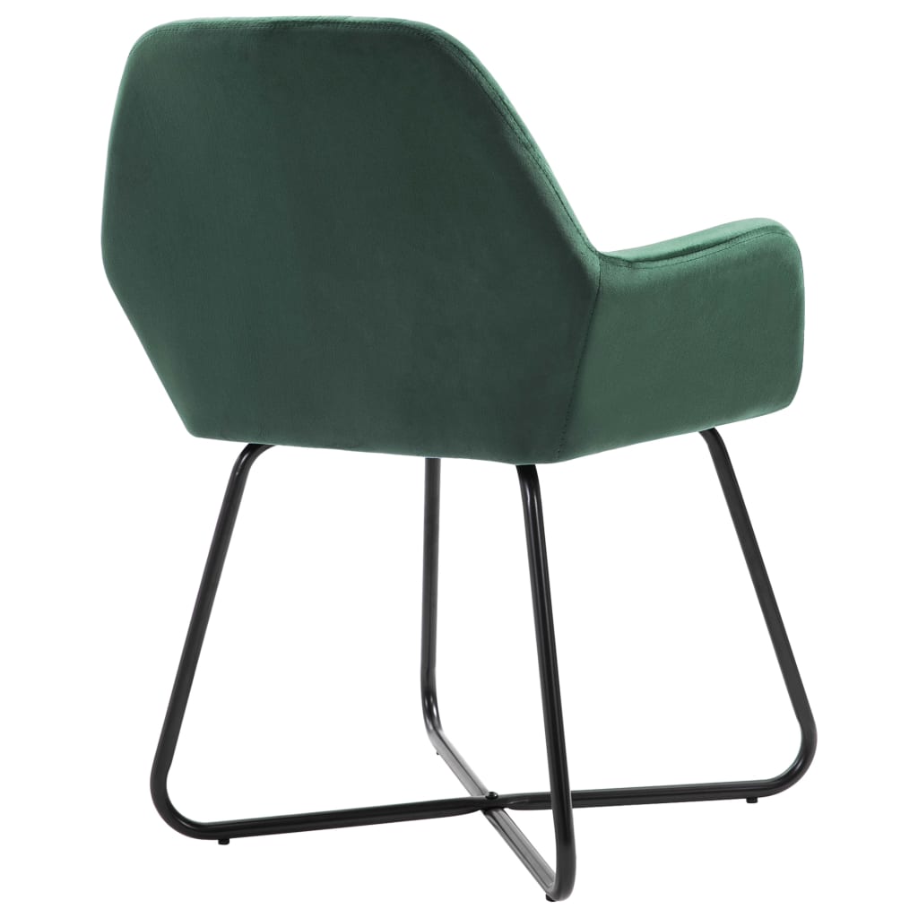 Chaises de salle à manger, lot de 4, velours vert