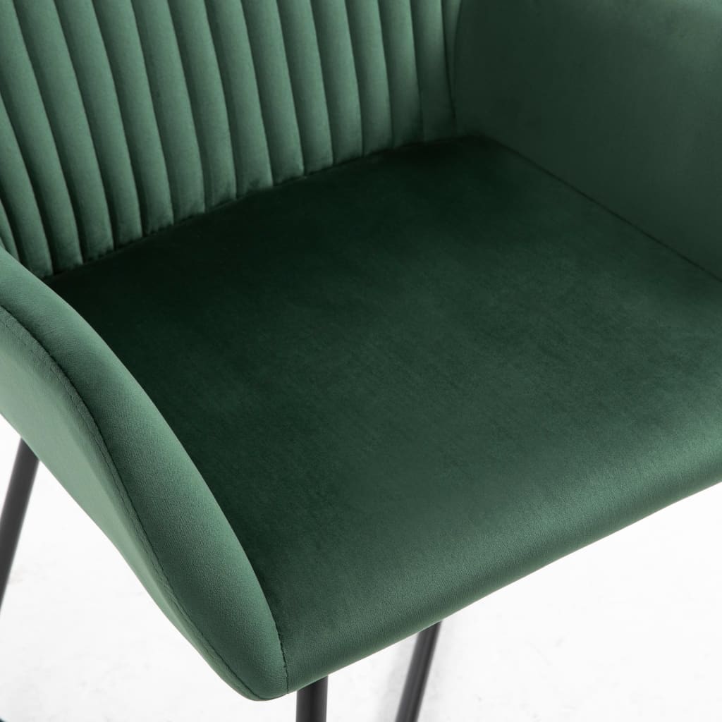 Chaises de salle à manger, lot de 4, velours vert