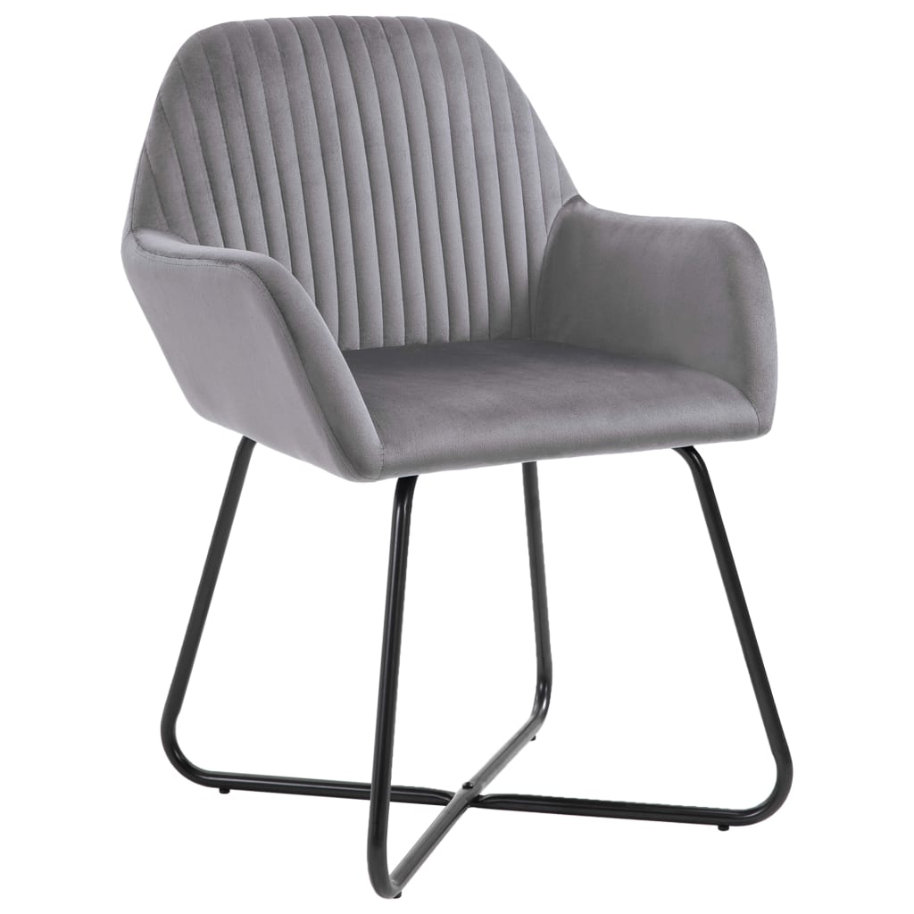Chaises de salle à manger, lot de 4, velours gris