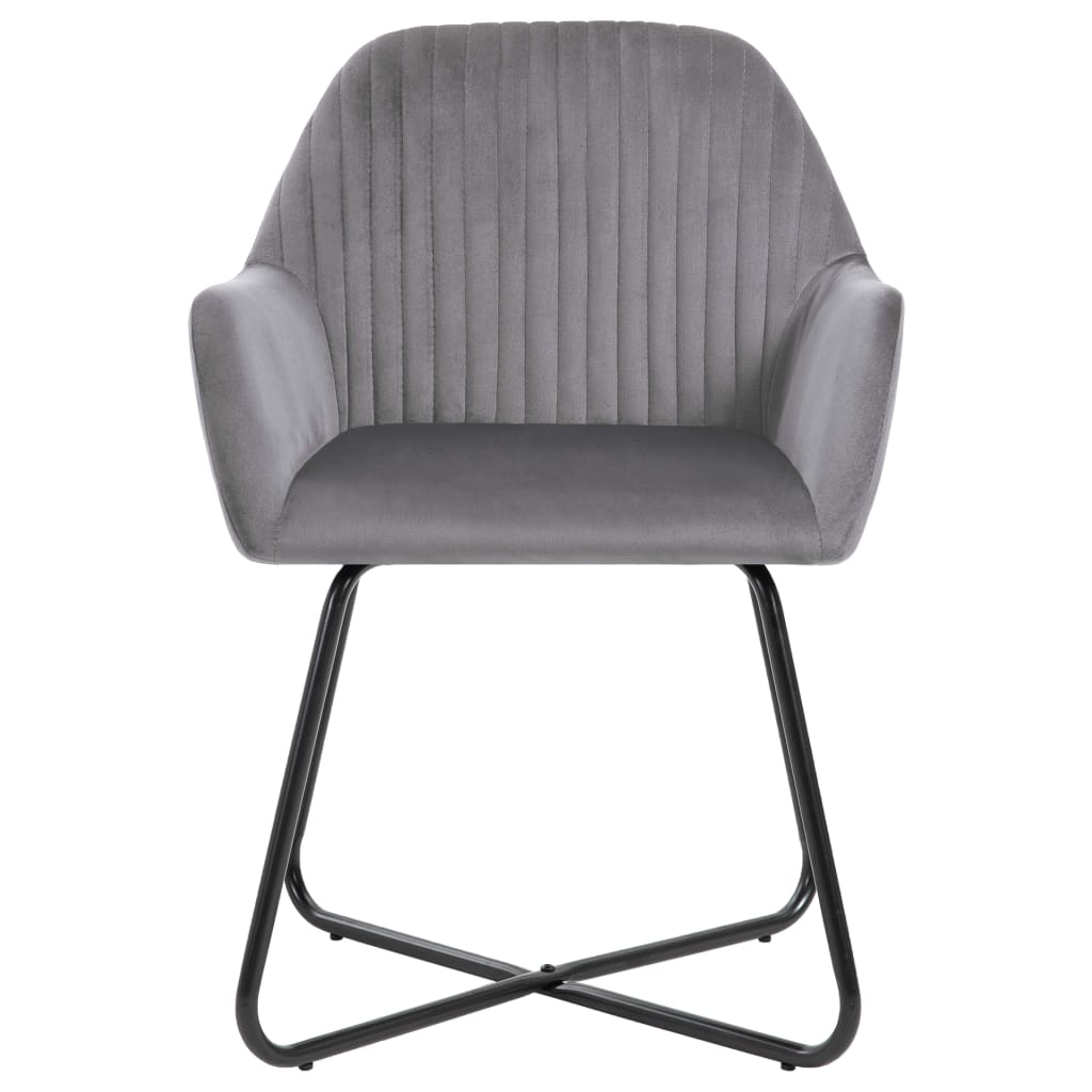 Chaises de salle à manger, lot de 4, velours gris