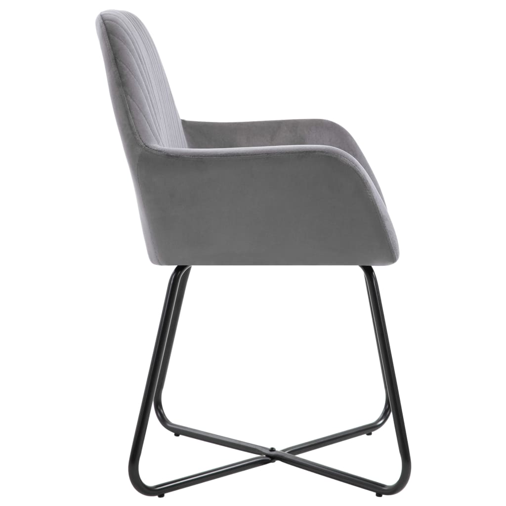Chaises de salle à manger, lot de 4, velours gris