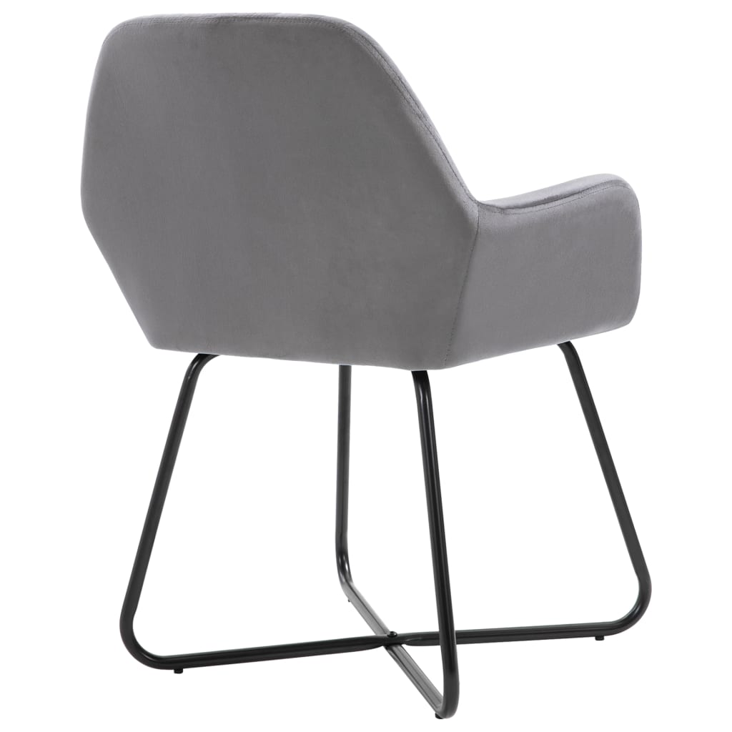Chaises de salle à manger, lot de 4, velours gris