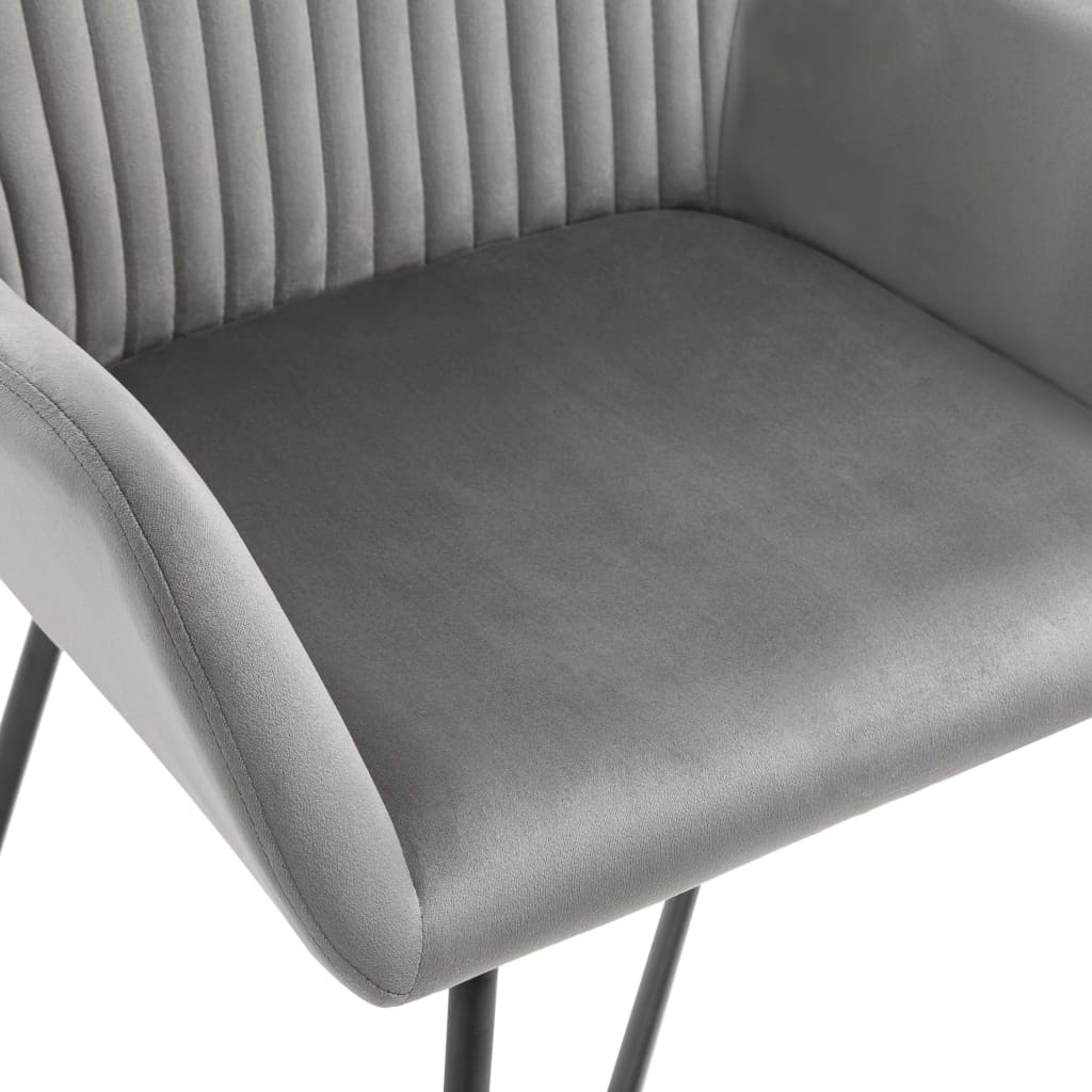 Chaises de salle à manger, lot de 4, velours gris