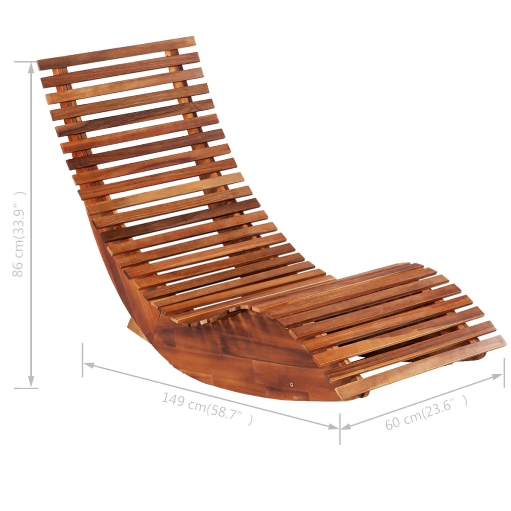 Rocking chairs sun loungers 2 pcs. Acacia wood