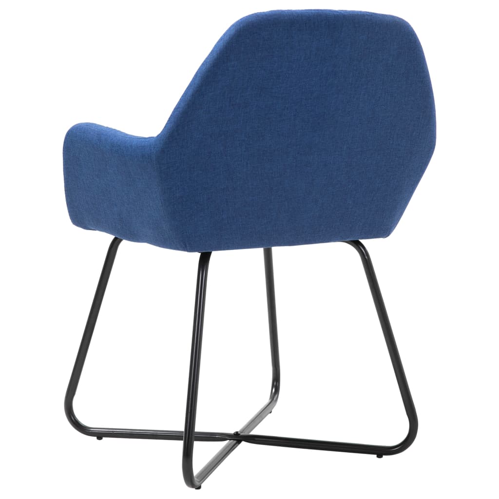 Chaises de salle à manger, 4 pièces, tissu bleu