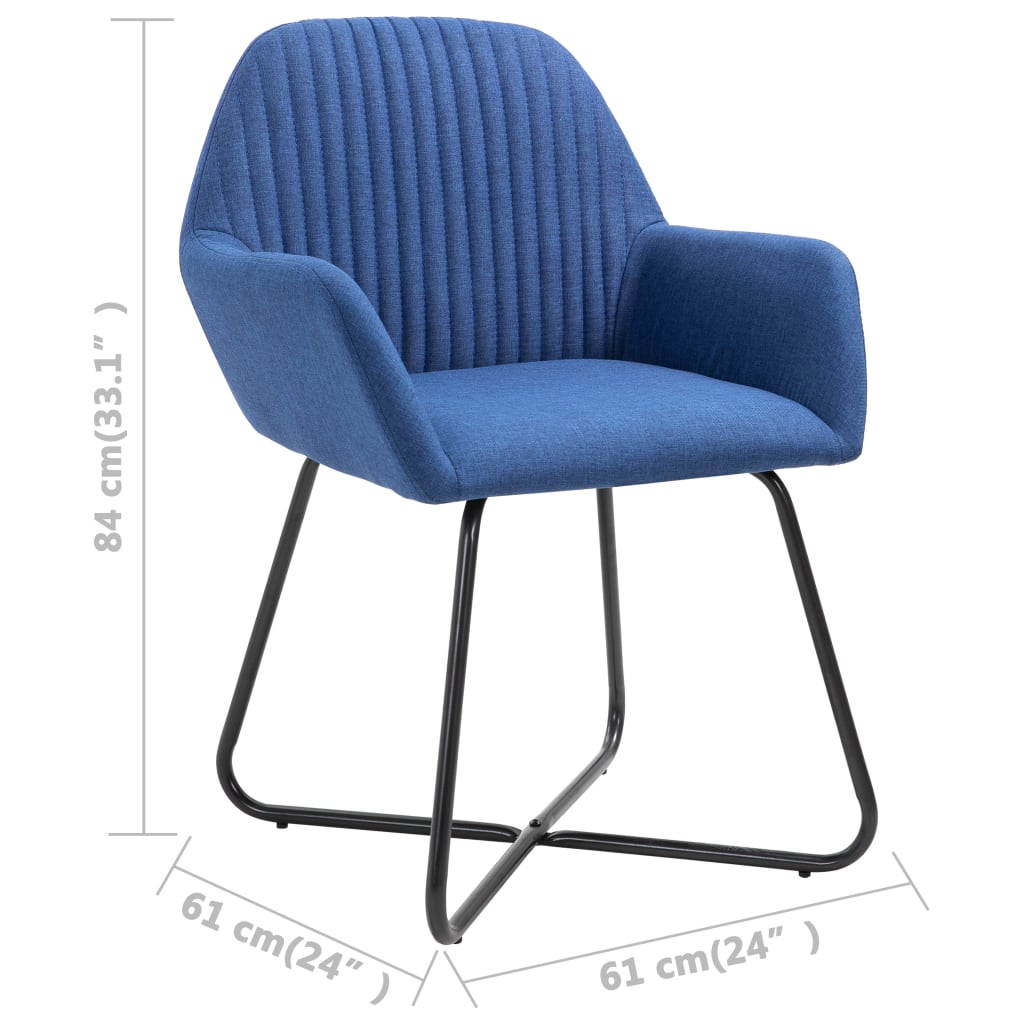 Esszimmerstühle 6 Stk. Blau Stoff