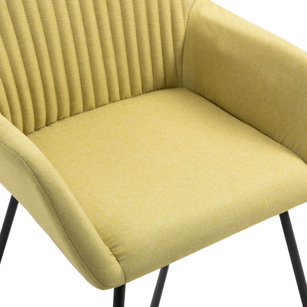 Chaises de salle à manger, 4 pièces, tissu vert