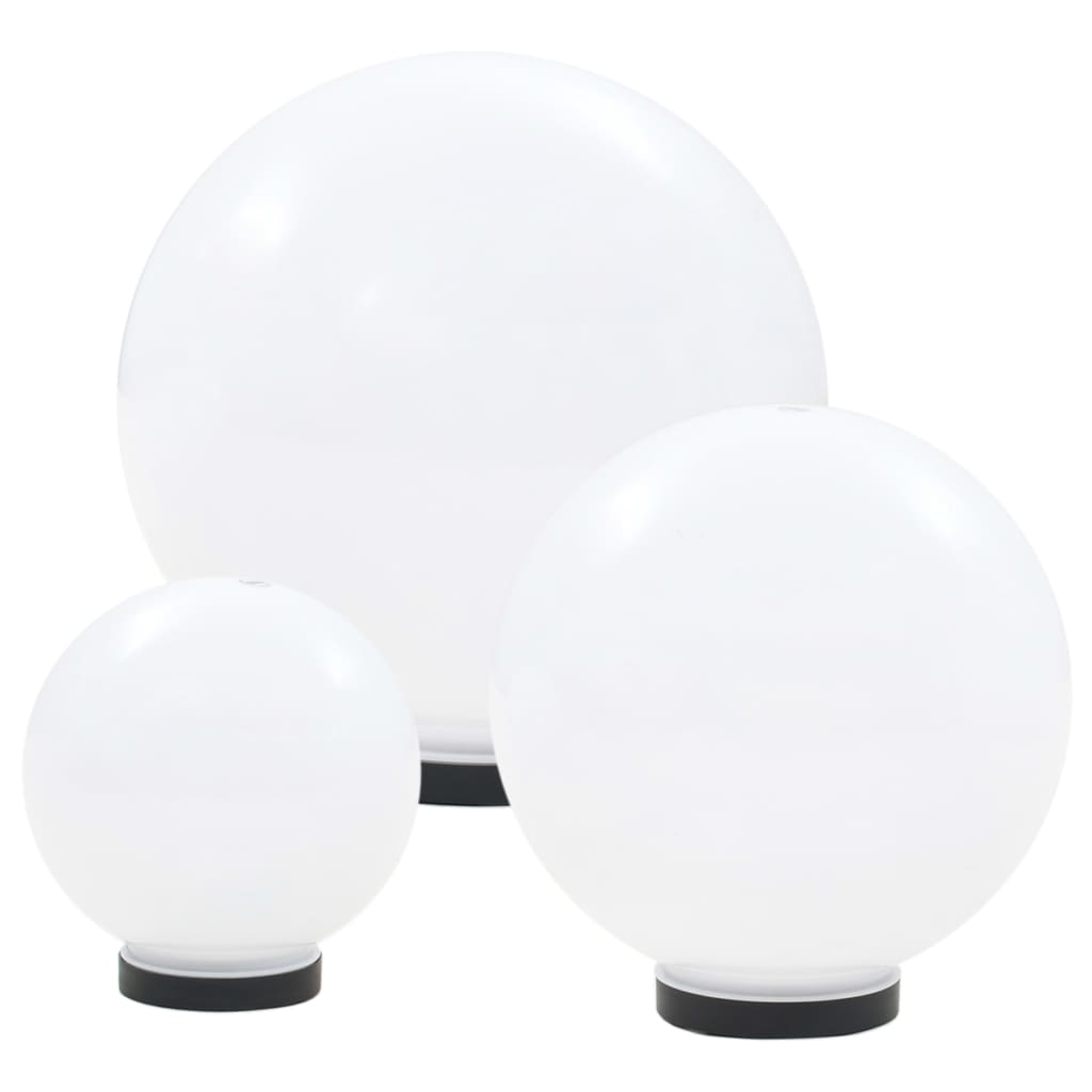 Lot de 6 lampes de jardin à LED sphériques 20/30/40 cm PMMA