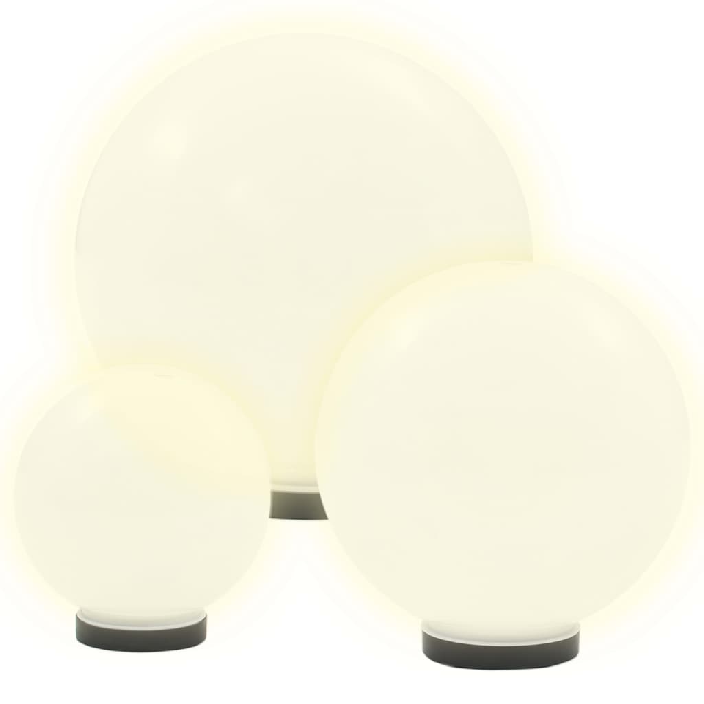 Lot de 6 lampes de jardin à LED sphériques 20/30/40 cm PMMA