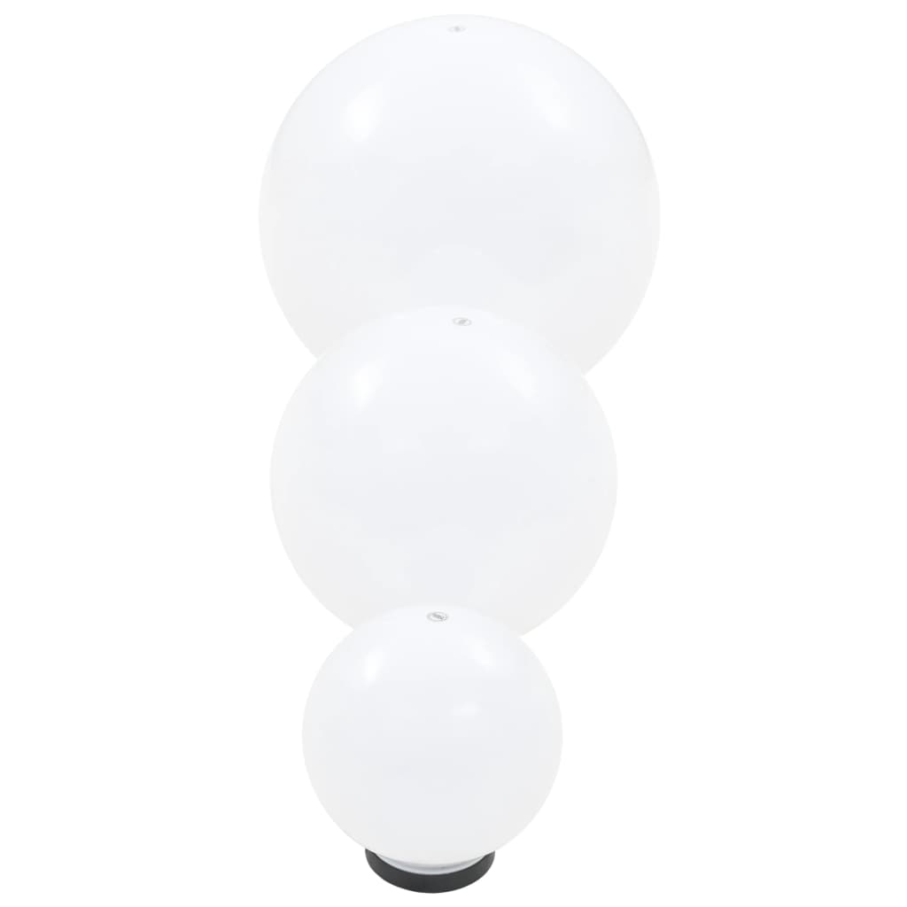 Lot de 6 lampes de jardin à LED sphériques 20/30/40 cm PMMA