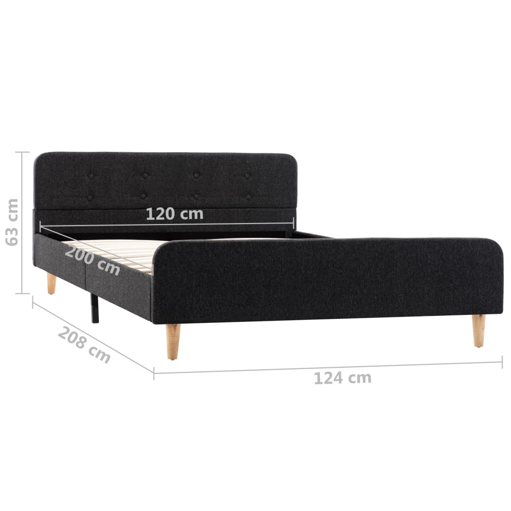 Bettgestell Dunkelgrau Sackleinen 120x200 cm