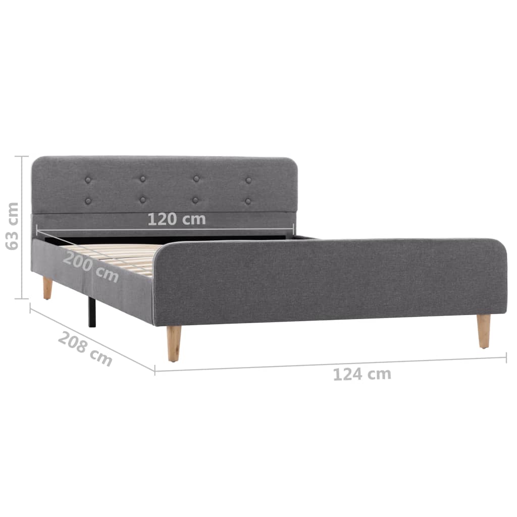 Bettgestell Hellgrau Stoff 120x200 cm