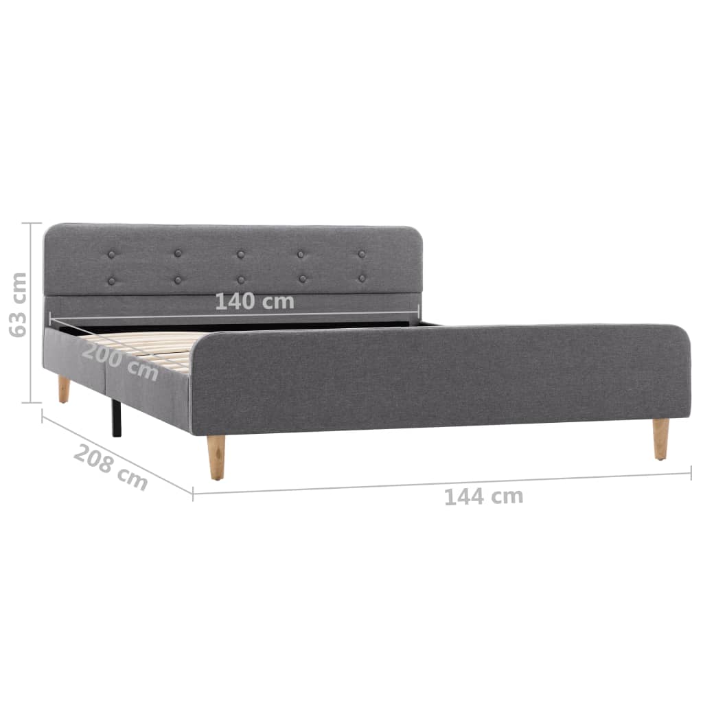 Bettgestell Hellgrau Stoff 140x200 cm