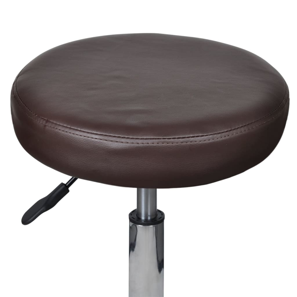 Tabourets de bureau, lot de 2, cuir synthétique marron, 35,5 x 84 cm