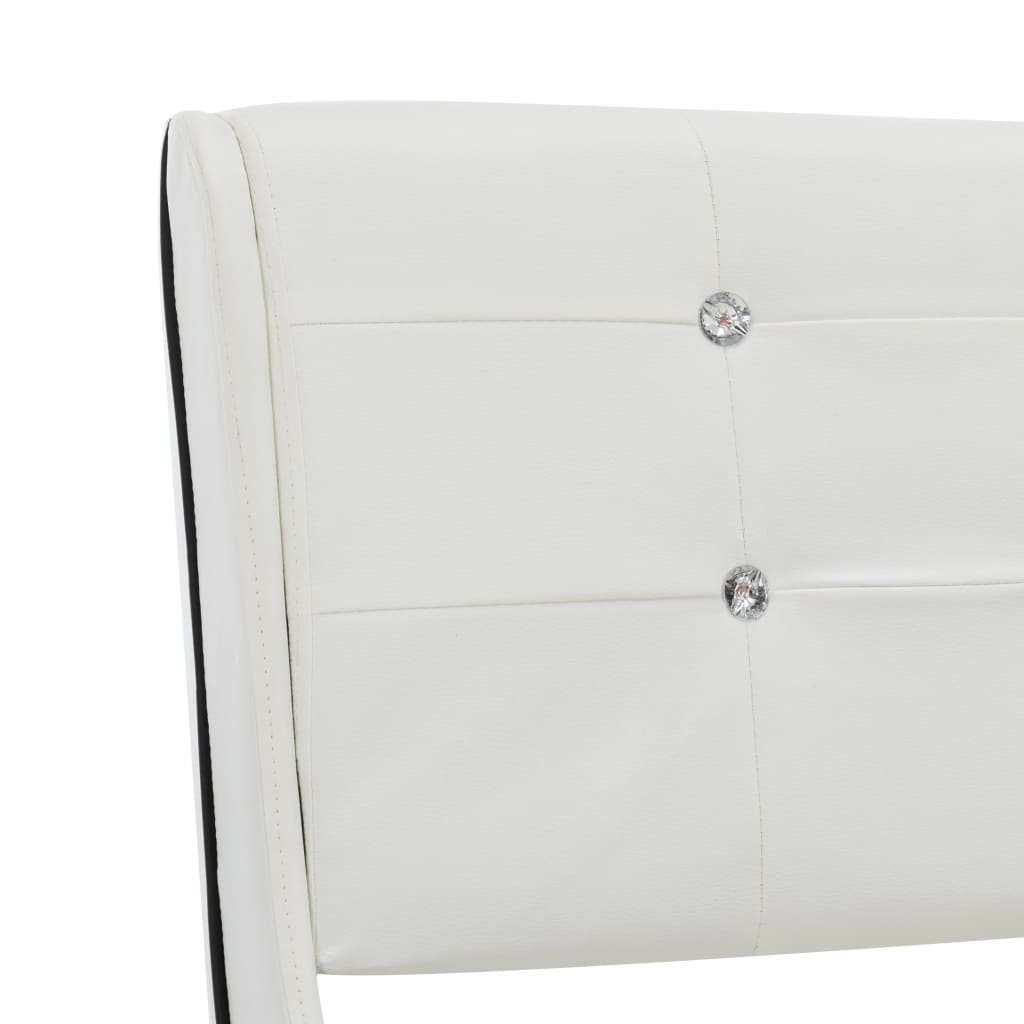 Bed with memory foam mattress white faux leather 140x200 cm