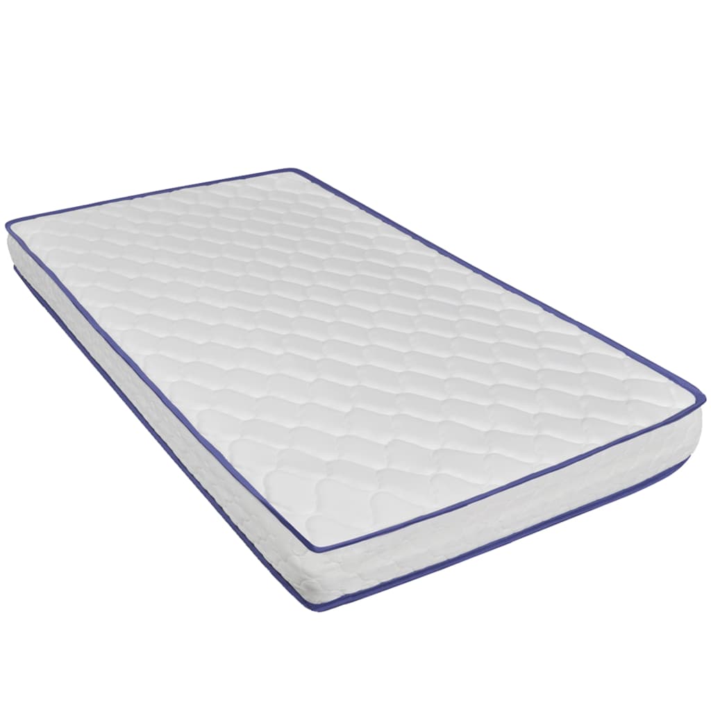 Bed with memory foam mattress white faux leather 140x200 cm