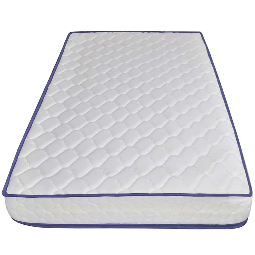 Bed with memory foam mattress white faux leather 160x200cm