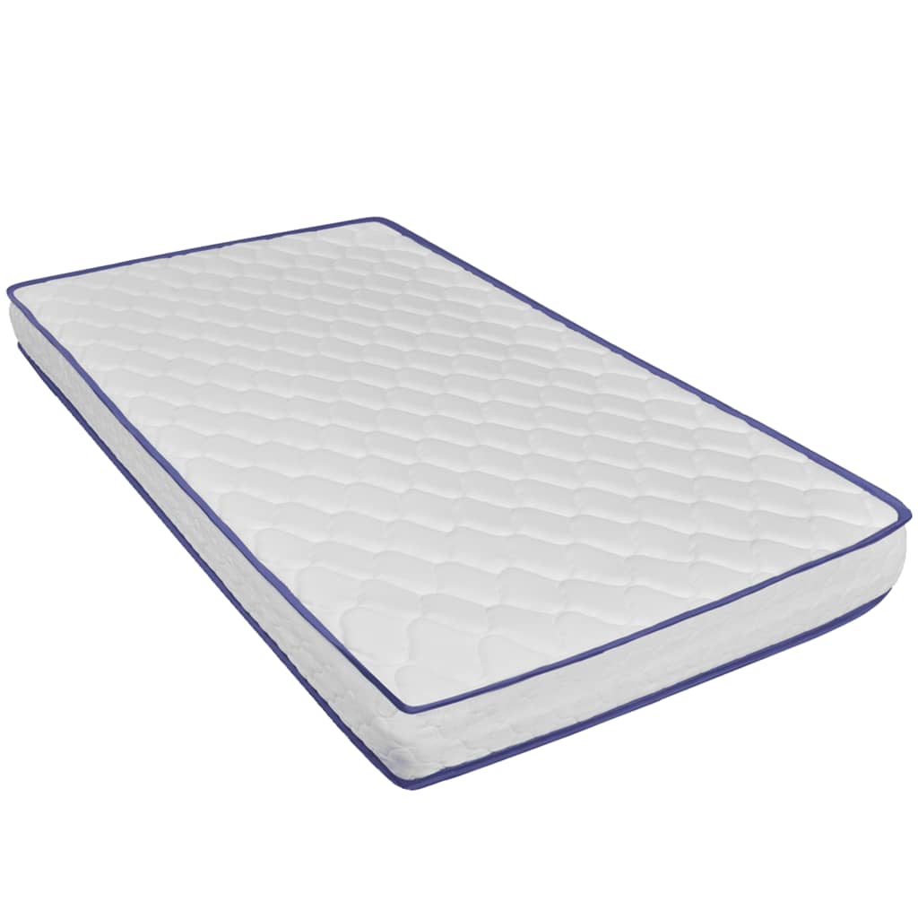 Bed with memory foam mattress white faux leather 160x200cm