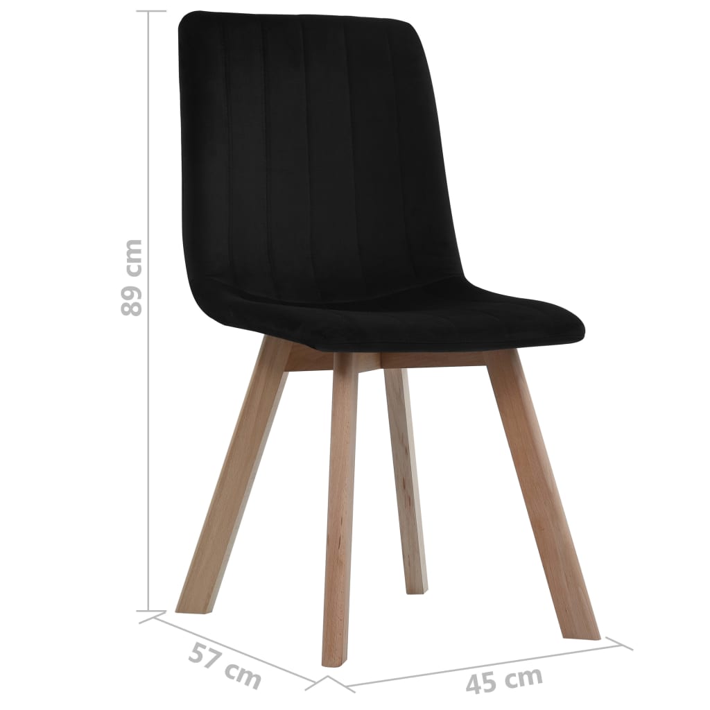 Esszimmerstühle 4 Stk. Schwarz Samt