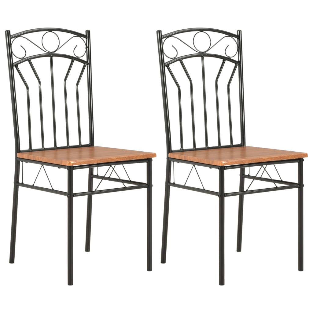 Dining room chairs 2 pcs. Brown MDF