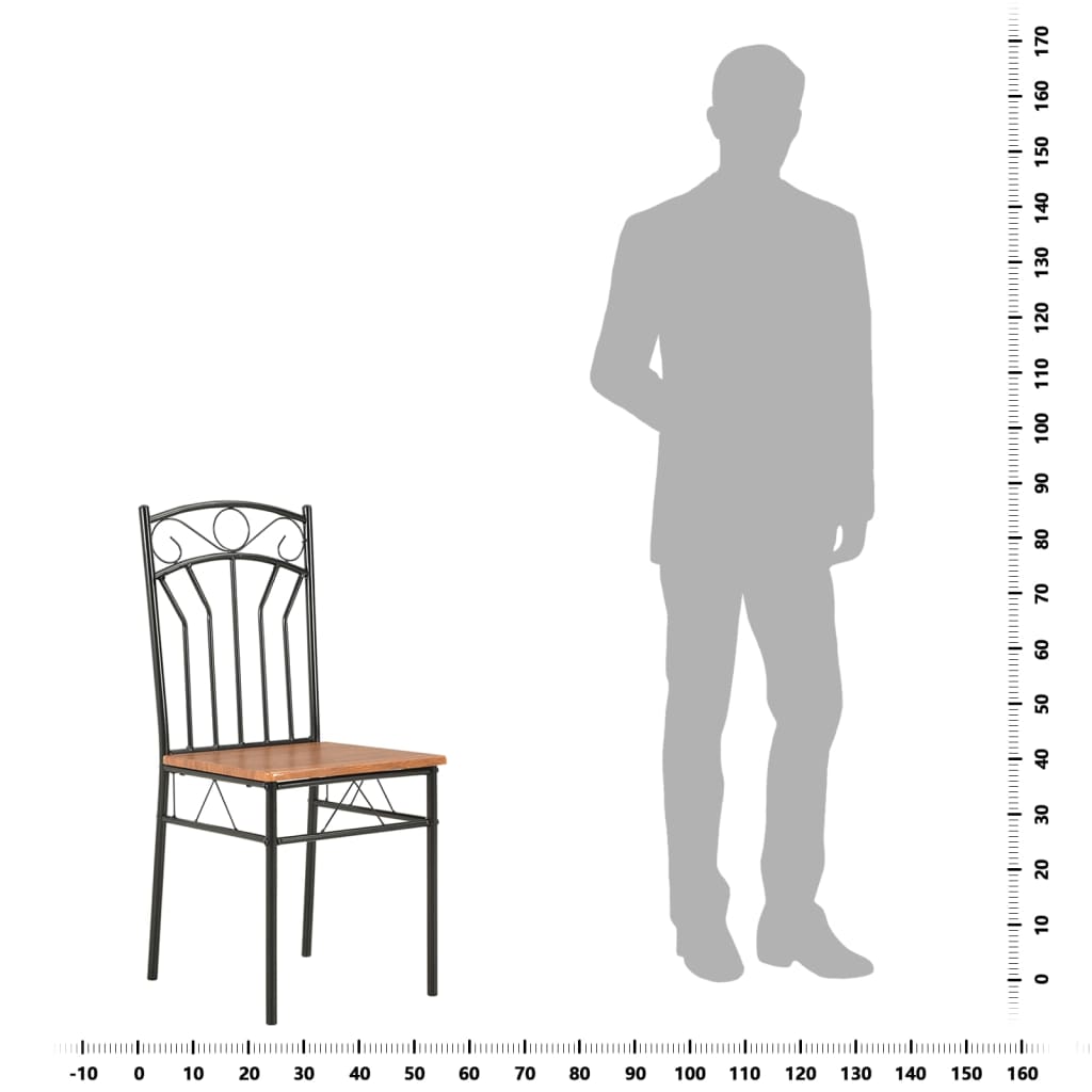 Dining room chairs 2 pcs. Brown MDF