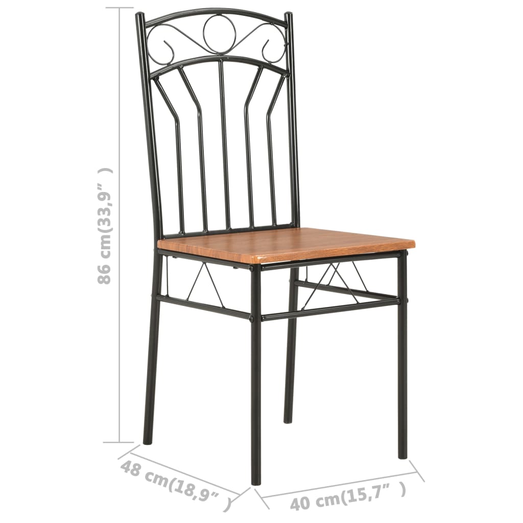 Dining room chairs 2 pcs. Brown MDF