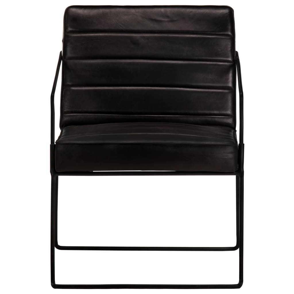Fauteuil en cuir véritable noir