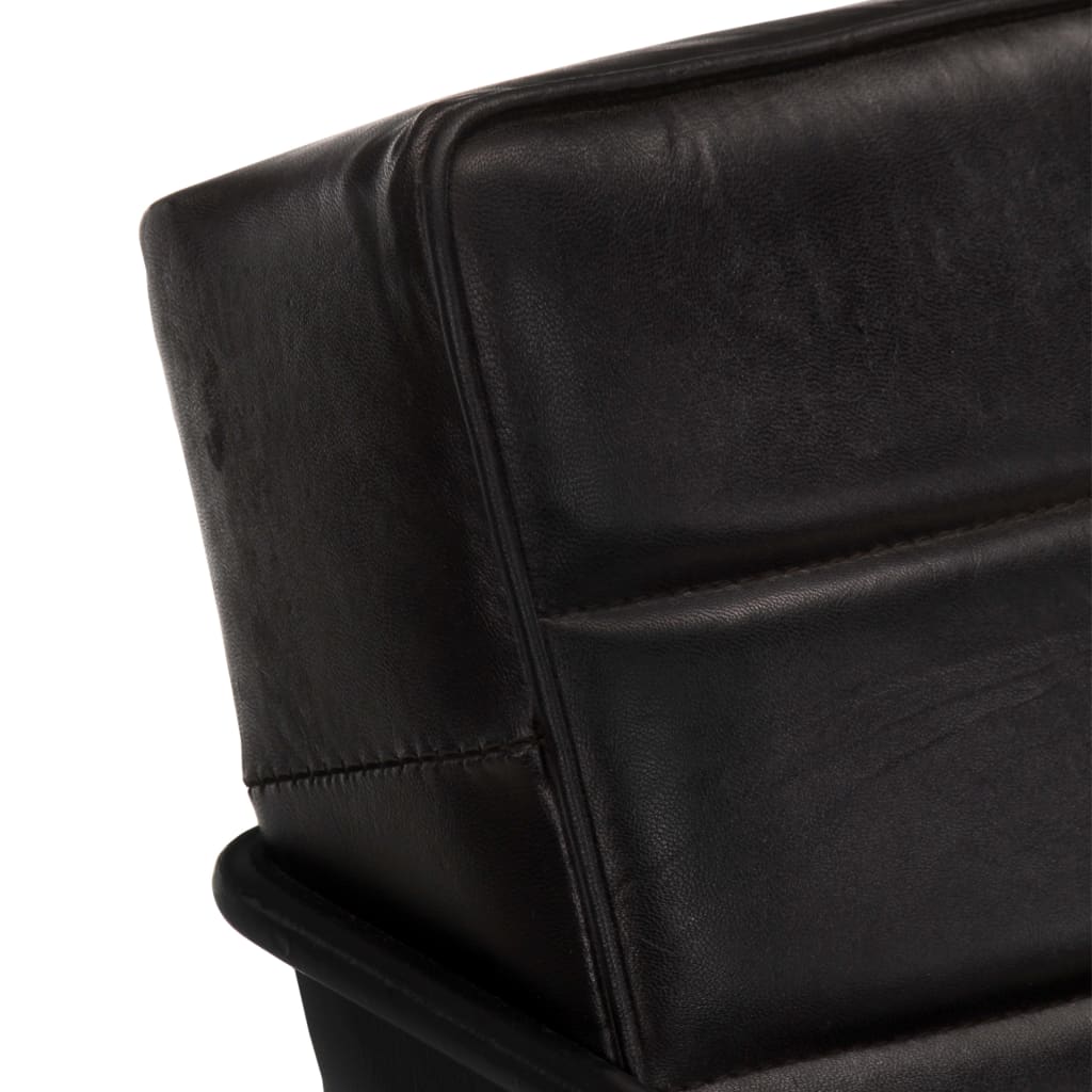 Fauteuil en cuir véritable noir