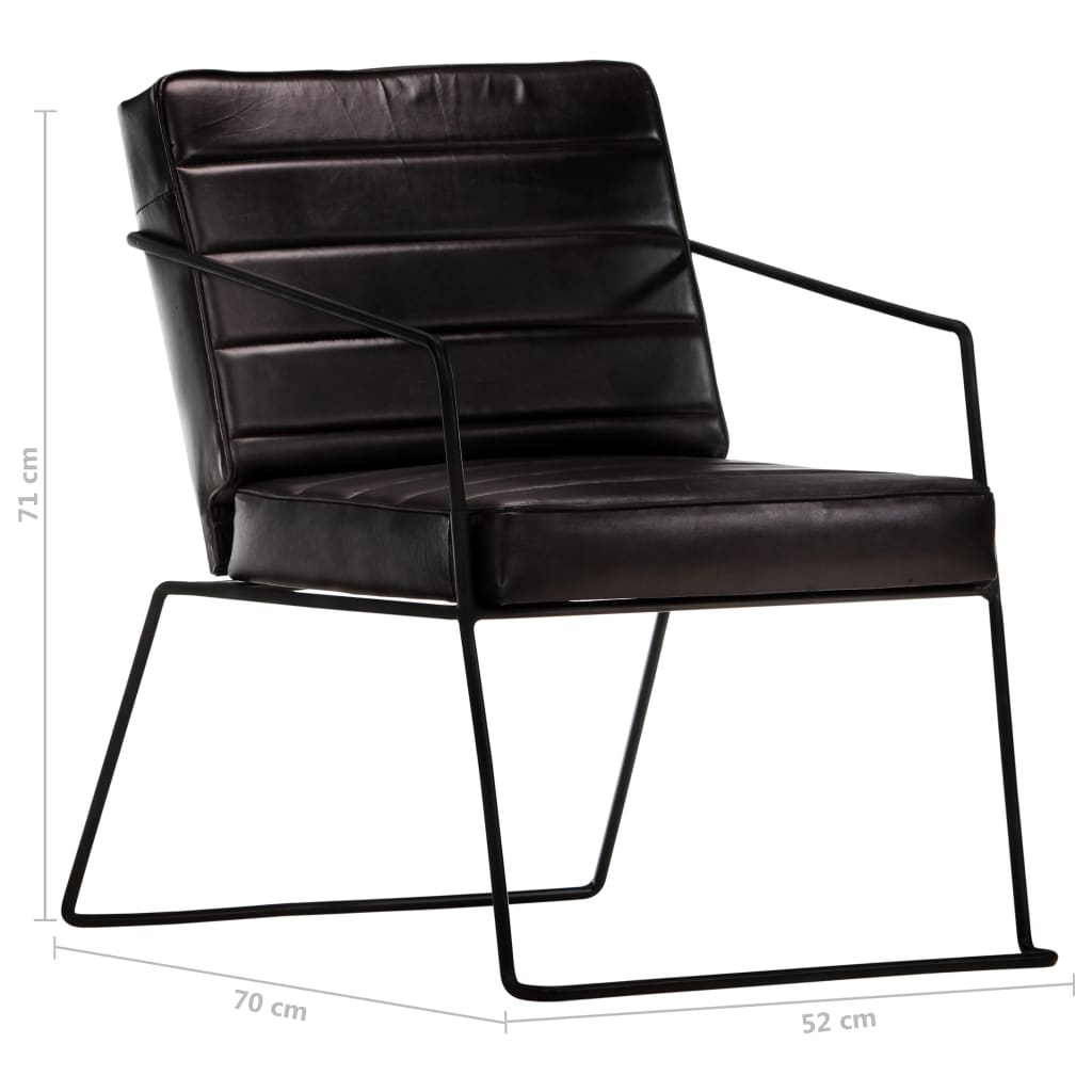 Fauteuil en cuir véritable noir