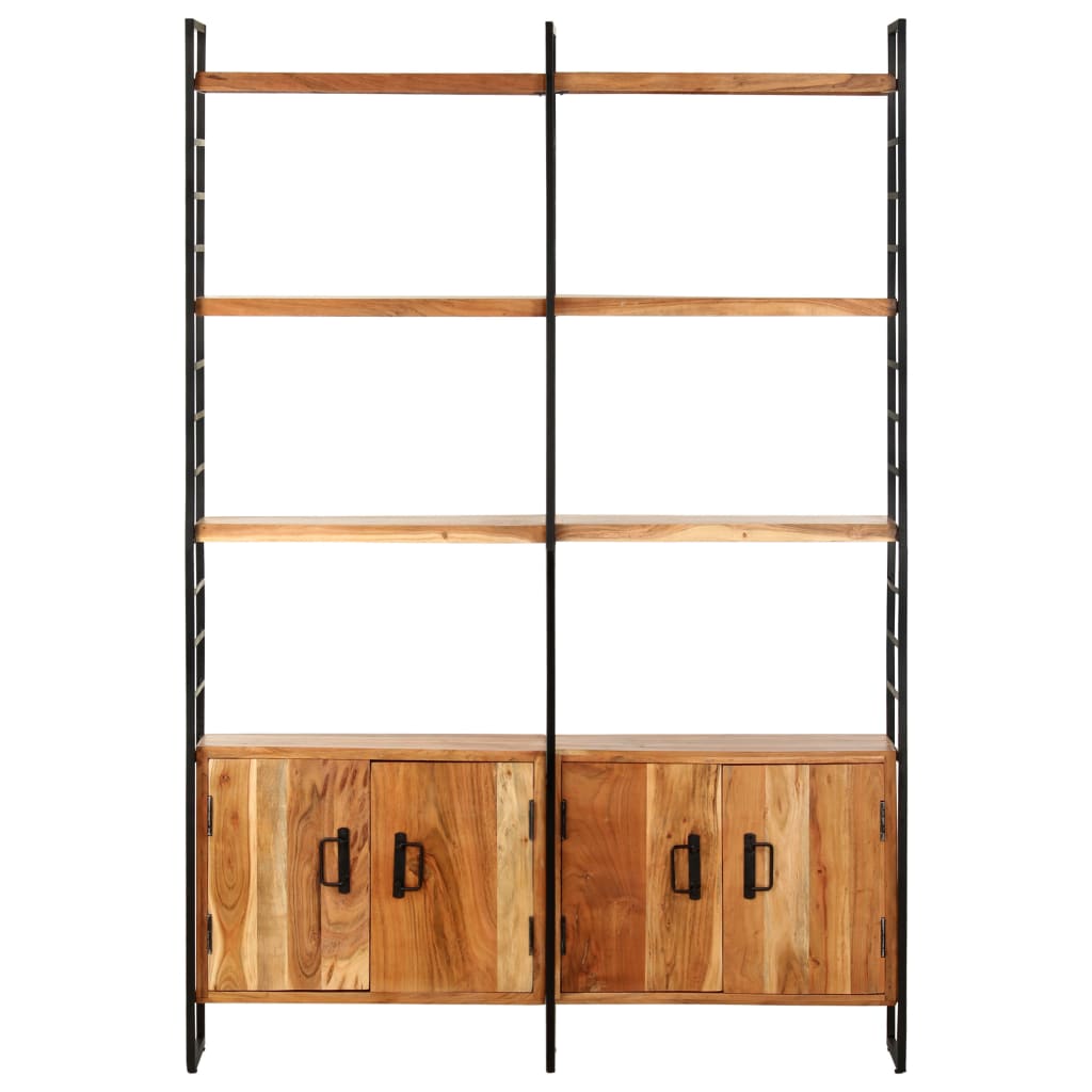 Bibliothèque 4 niveaux 124x30x180 cm en bois d'acacia massif