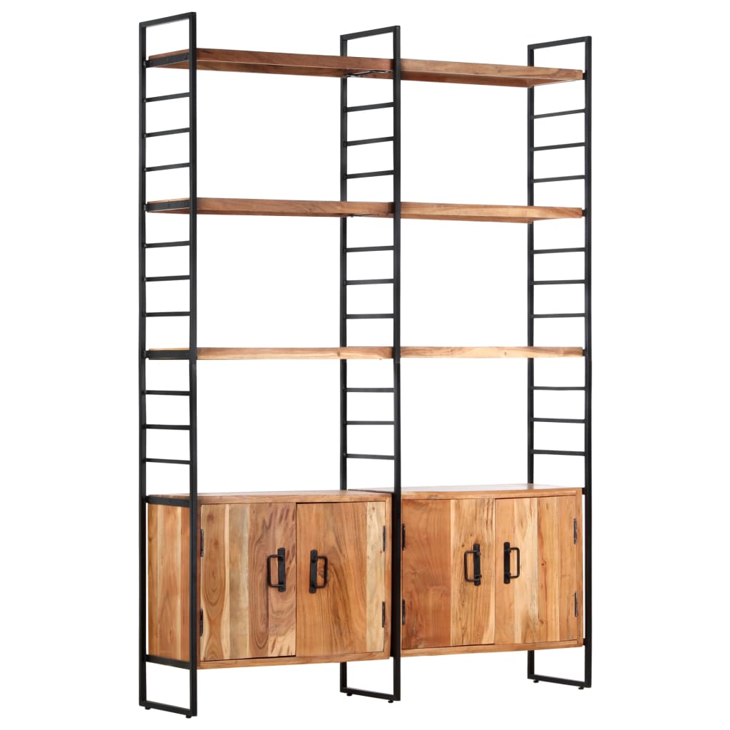 Bibliothèque 4 niveaux 124x30x180 cm en bois d'acacia massif