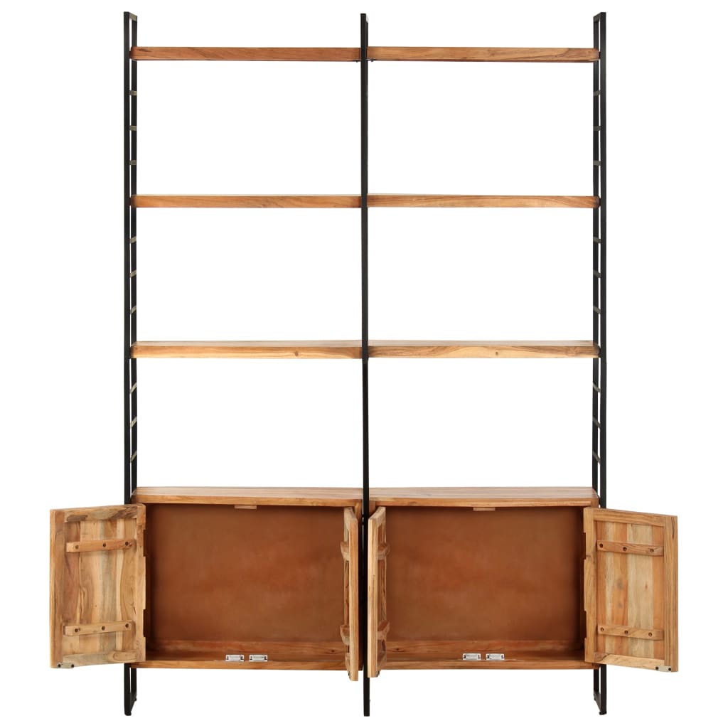 Bibliothèque 4 niveaux 124x30x180 cm en bois d'acacia massif