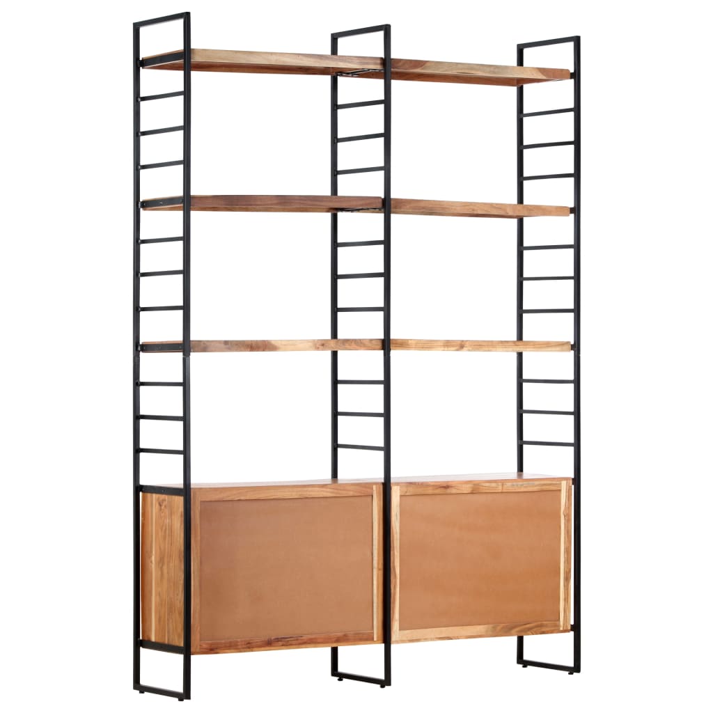 Bibliothèque 4 niveaux 124x30x180 cm en bois d'acacia massif