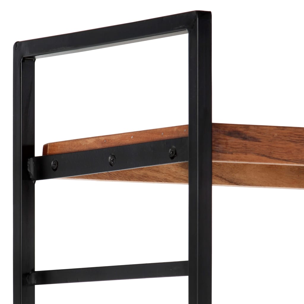 Bibliothèque 4 niveaux 124x30x180 cm en bois d'acacia massif
