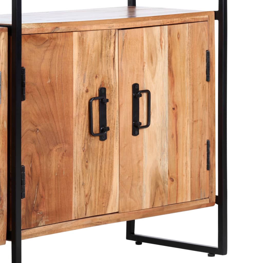 Bibliothèque 4 niveaux 124x30x180 cm en bois d'acacia massif