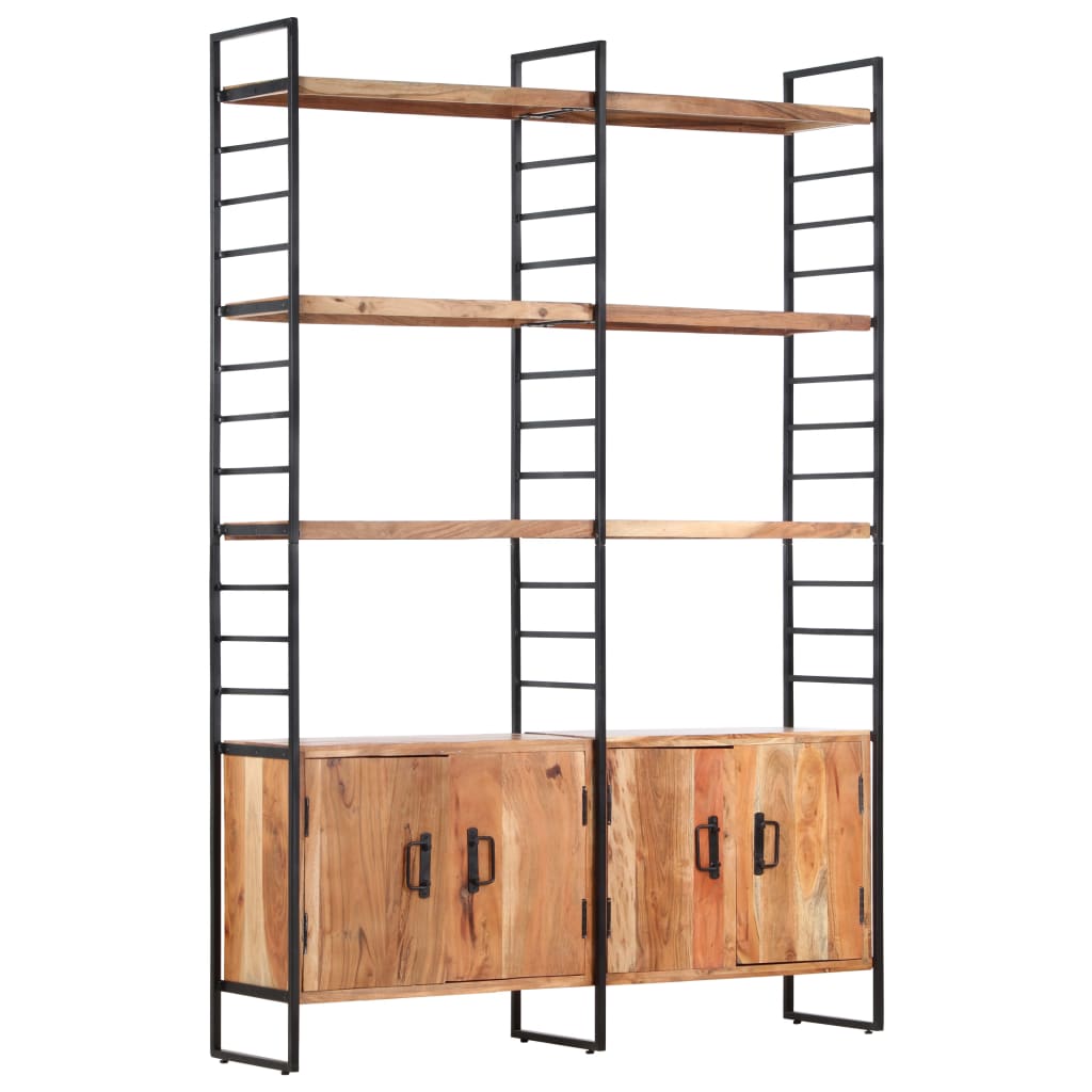 Bibliothèque 4 niveaux 124x30x180 cm en bois d'acacia massif