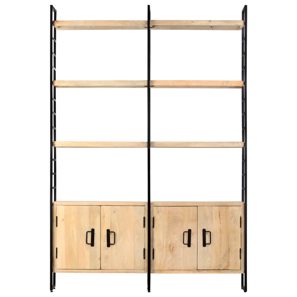Bookcase 4 levels 124x30x180 cm mango solid wood