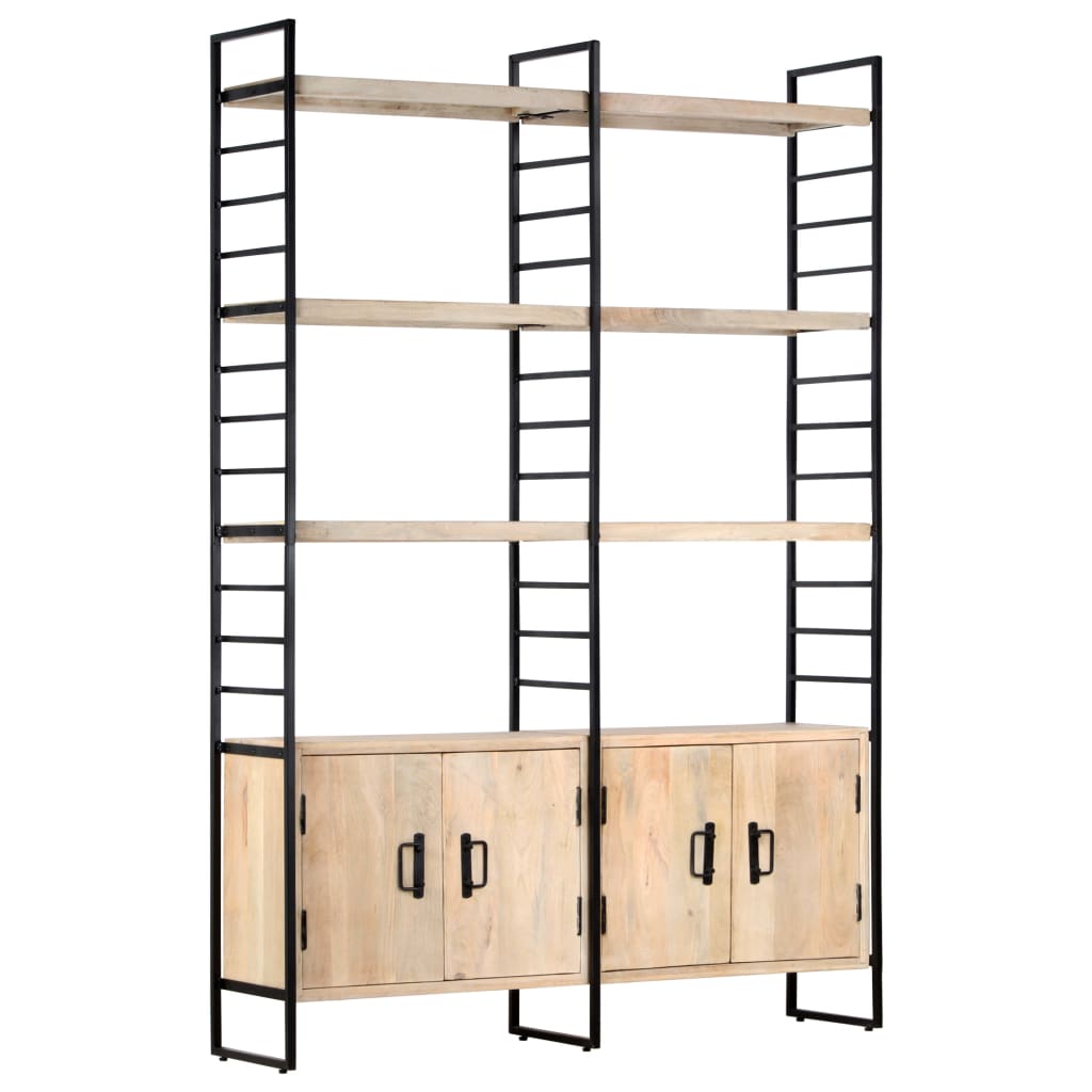 Bookcase 4 levels 124x30x180 cm mango solid wood