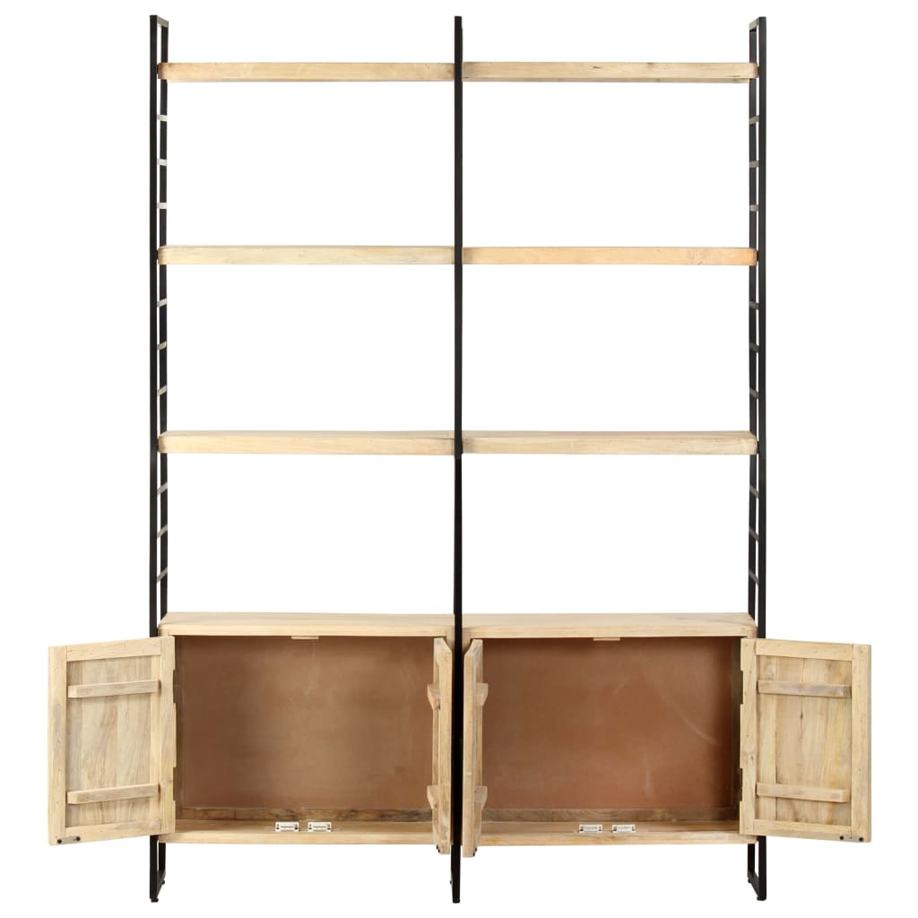 Bookcase 4 levels 124x30x180 cm mango solid wood