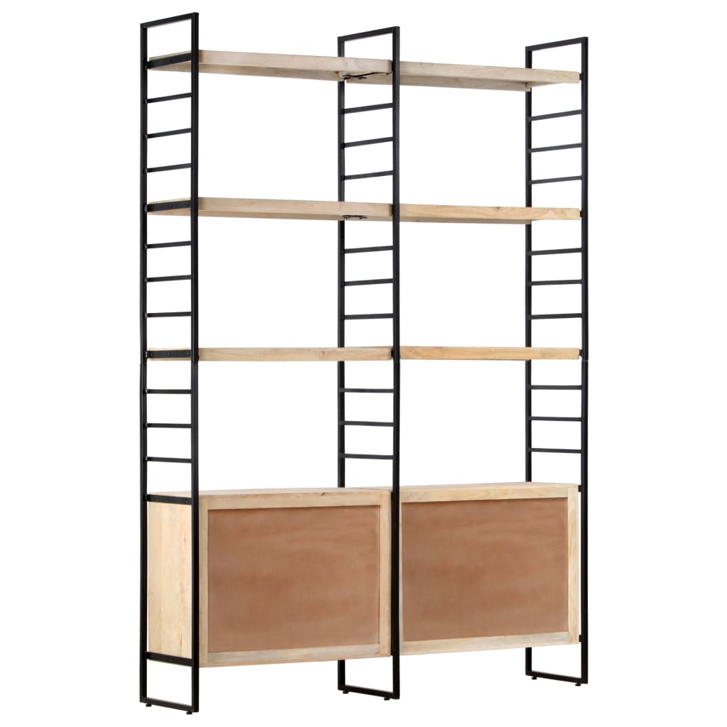 Bookcase 4 levels 124x30x180 cm mango solid wood