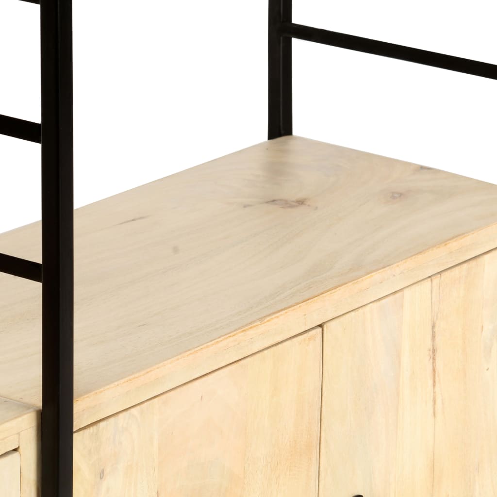 Bookcase 4 levels 124x30x180 cm mango solid wood