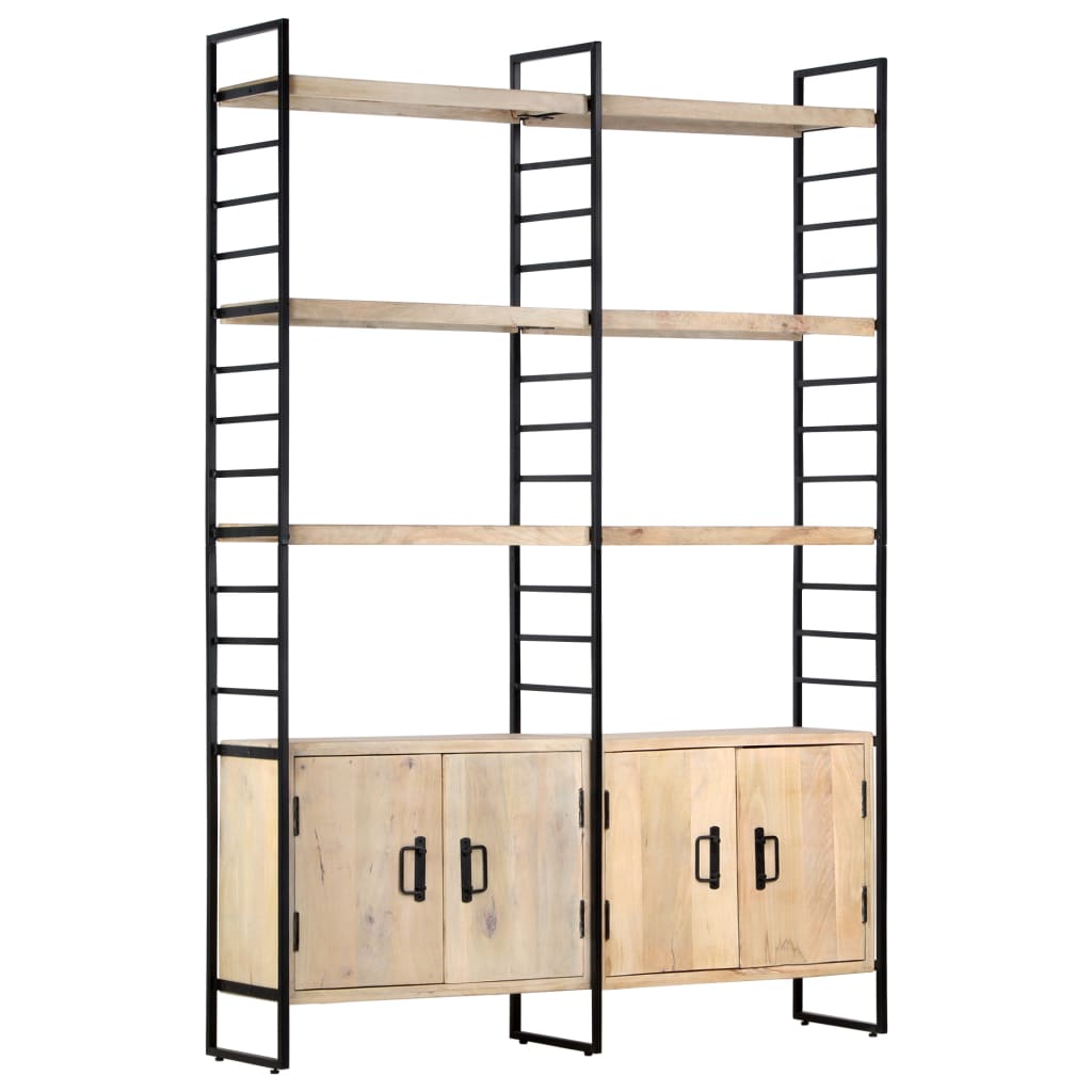 Bookcase 4 levels 124x30x180 cm mango solid wood