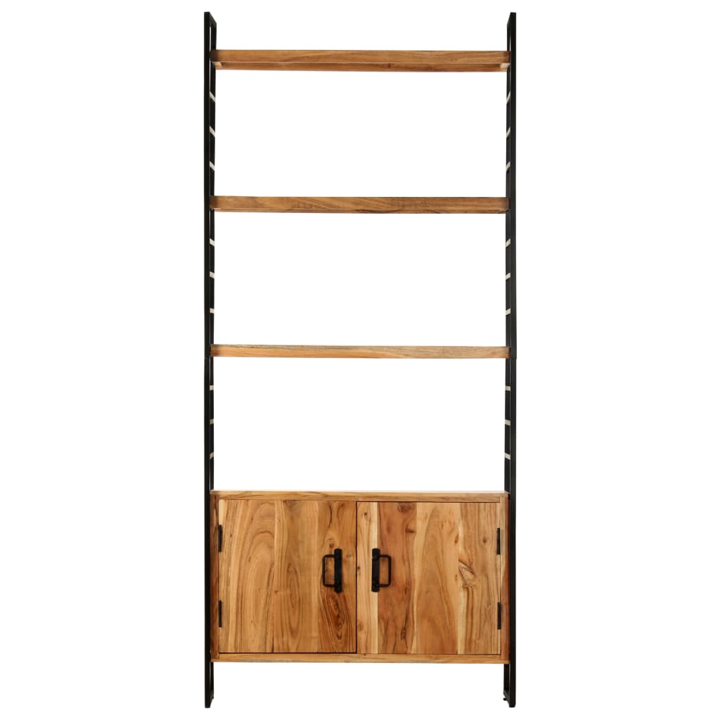 Bibliothèque 4 niveaux 80x30x180 cm en bois d'acacia massif