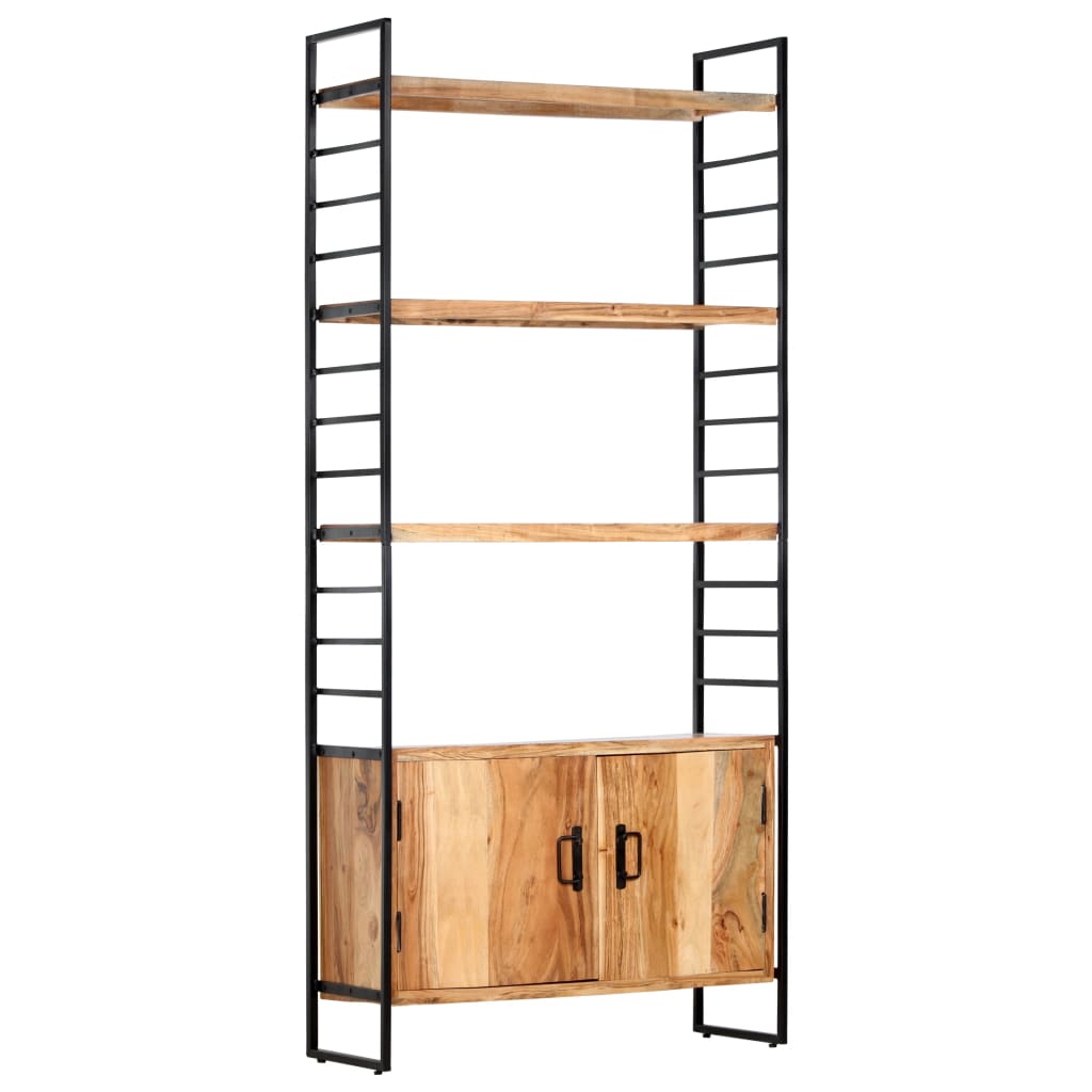 Bibliothèque 4 niveaux 80x30x180 cm en bois d'acacia massif