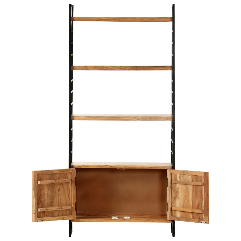 Bibliothèque 4 niveaux 80x30x180 cm en bois d'acacia massif