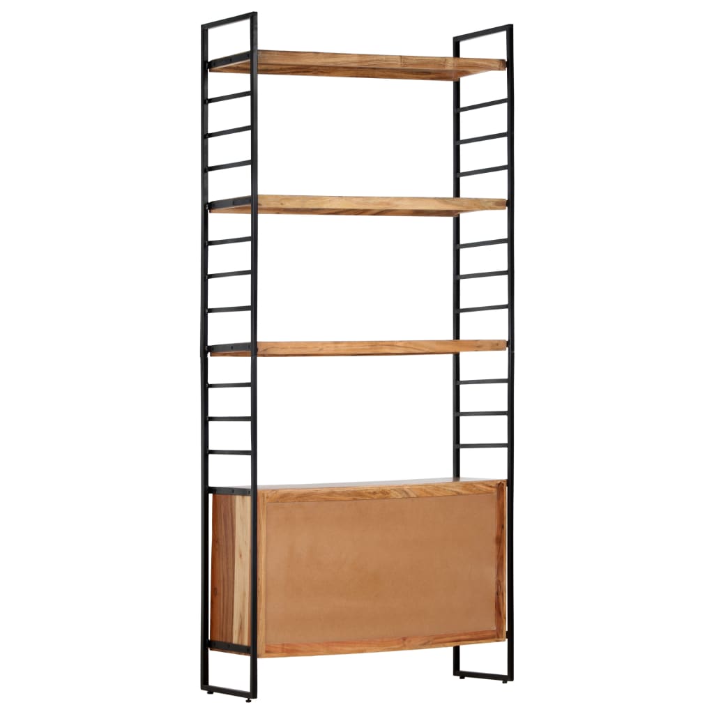 Bibliothèque 4 niveaux 80x30x180 cm en bois d'acacia massif