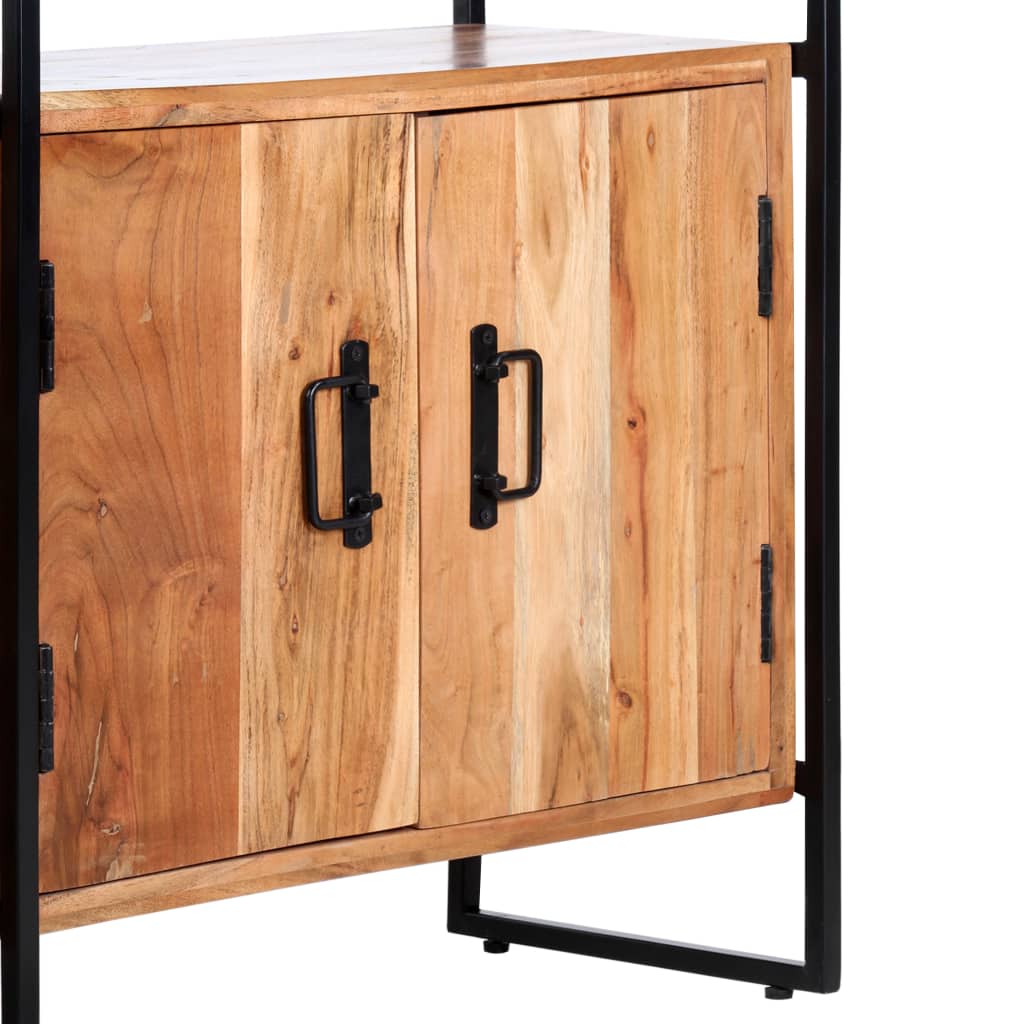 Bibliothèque 4 niveaux 80x30x180 cm en bois d'acacia massif