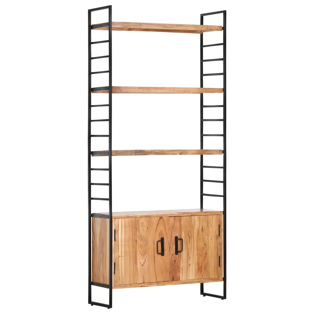 Bibliothèque 4 niveaux 80x30x180 cm en bois d'acacia massif
