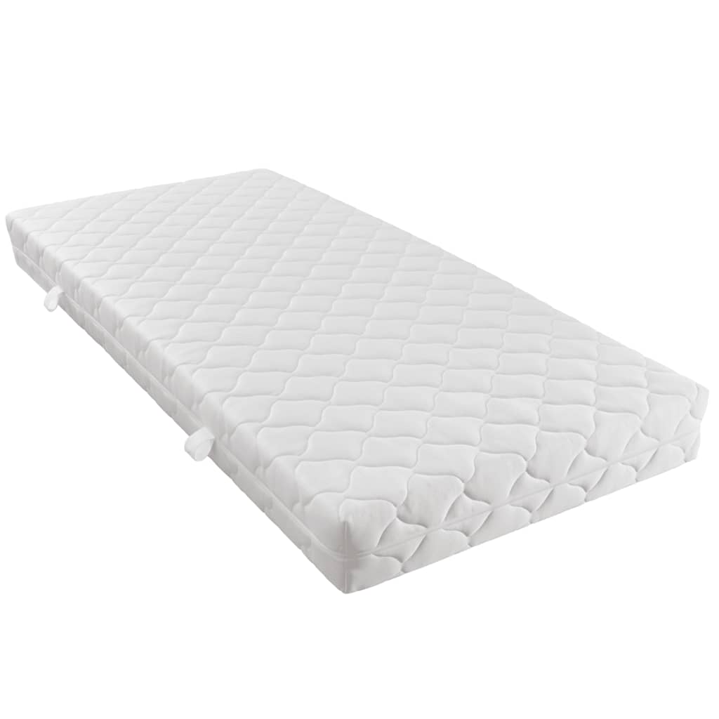 Bett mit LED und Matratze Dunkelgrau Sackleinen 90 x 200 cm